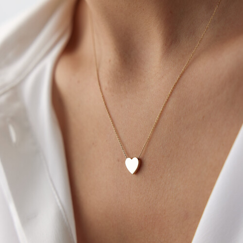 By Golden House - Üç Boyutlu Kalp Kolye