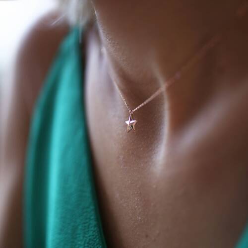 By Golden House - Üç Boyutlu Yıldız Kolye