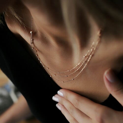 By Golden House - Üç Sıralı İtalyan Kolye By Golden House - Üç Sıralı İtalyan Kolye