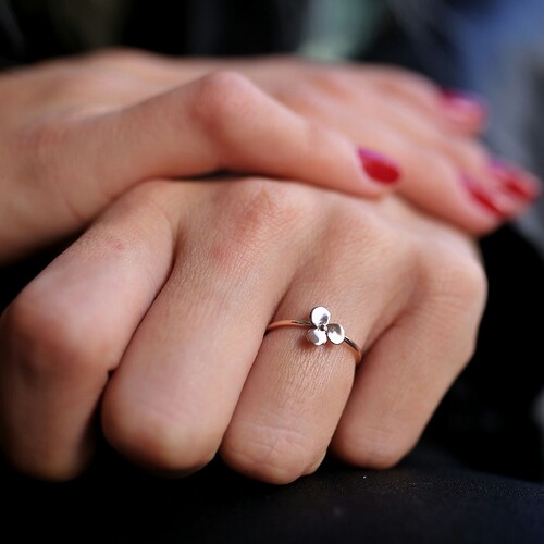 By Golden House - Üç Yaprak Yonca Yüzük