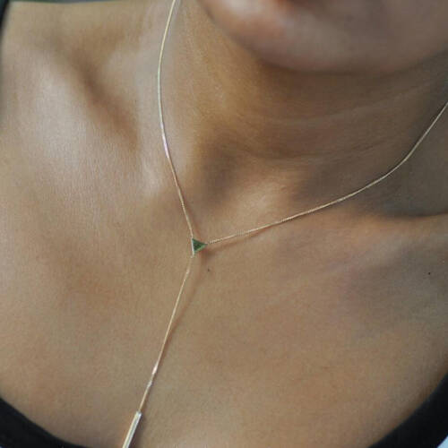 By Golden House - Üçgen Çubuk Sallantı Kolye