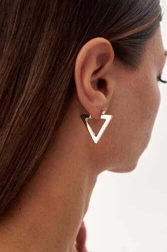 By Golden House - Üçgen Halka Küpe (1)