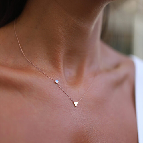 By Golden House - Üçgen Mine Göz Kolye By Golden House - Üçgen Mine Göz Kolye