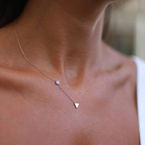 By Golden House - Üçgen Mine Göz Kolye