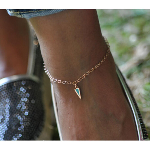 By Golden House - Üçgen Mine Kalın Zincir Halhal By Golden House - Üçgen Mine Kalın Zincir Halhal