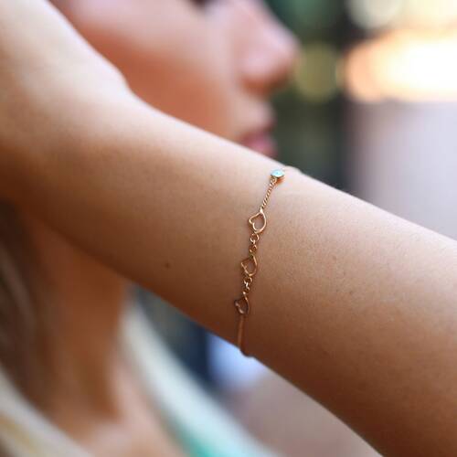 By Golden House - Üçlü Kalp Bileklik (1)