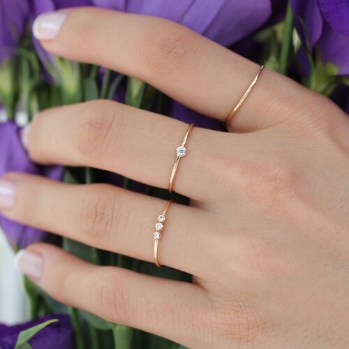 By Golden House - Üçlü Kombin Yüzük (1)