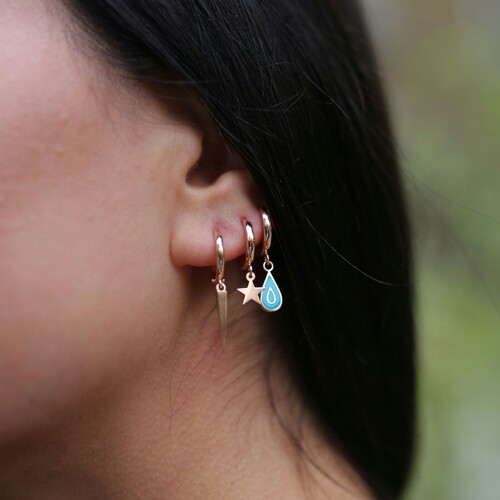 By Golden House - Üçlü Sallantılı Kombin Küpe