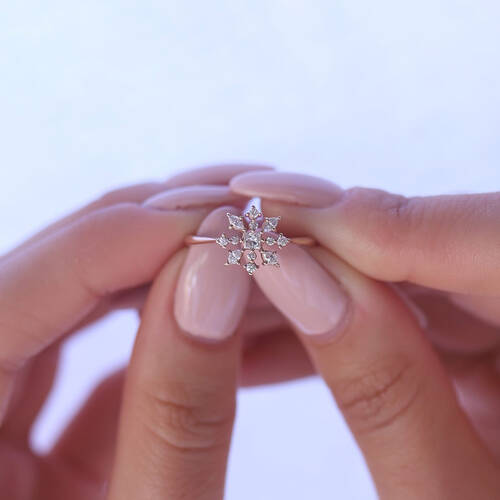 By Golden House - Victoria Snowflake Pırlanta Yüzük