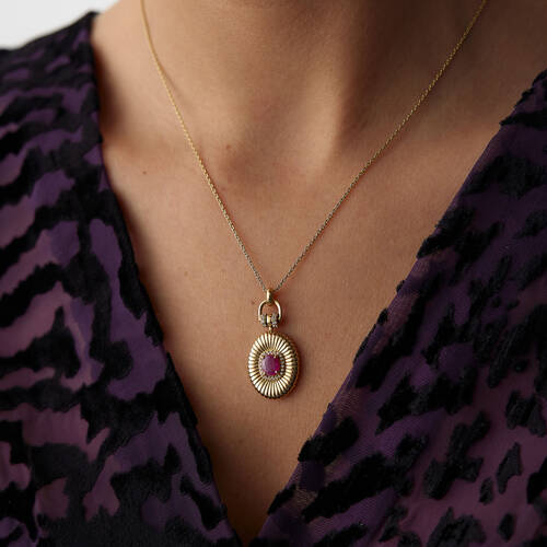 By Golden House - Vintage Ruby Pırlanta Kolye