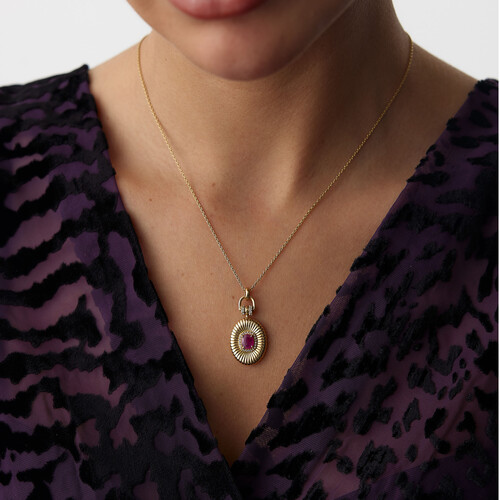 By Golden House - Vintage Ruby Pırlanta Kolye (1)