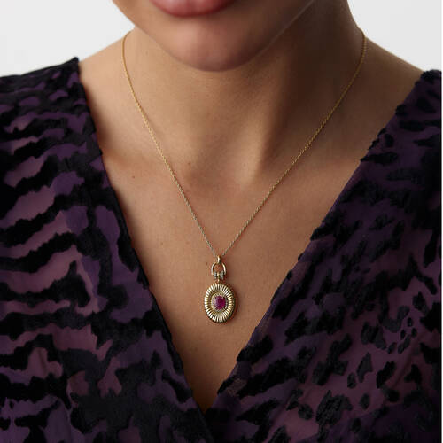 By Golden House - Vintage Ruby Pırlanta Kolye (1)