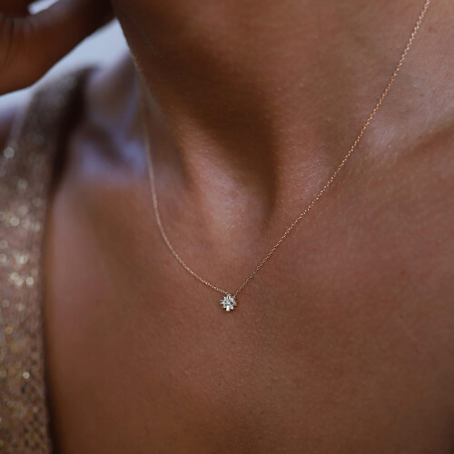 By Golden House - X Baget Pırlanta Kolye (1)