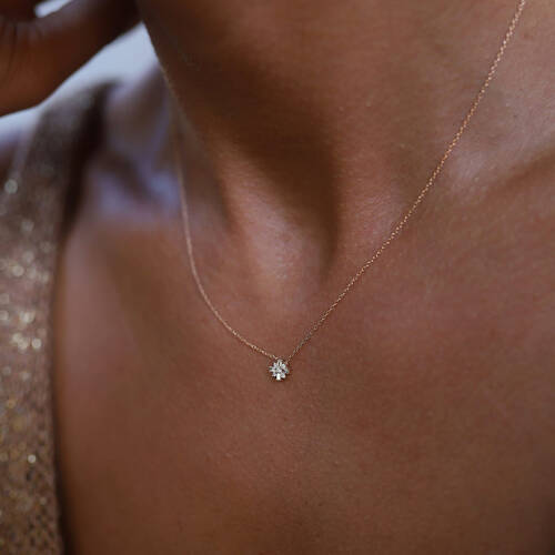 By Golden House - X Baget Pırlanta Kolye (1)