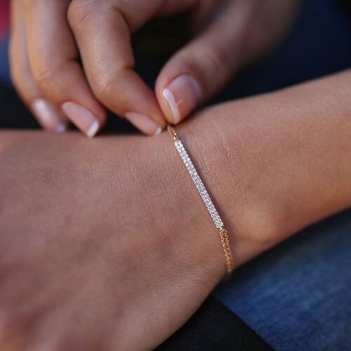 By Golden House - Yarım Su Yolu Pırlanta Bileklik