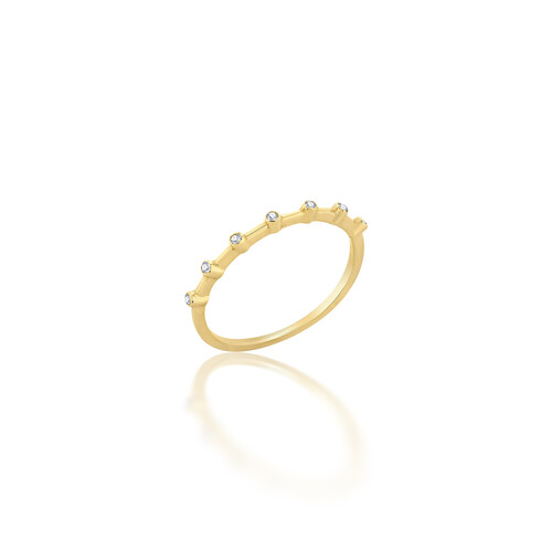 By Golden House - Yarım Tur Taşlı Yüzük (1)