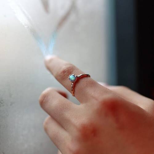 By Golden House - Yeşil Kaplan Gözü Dövü Yüzük