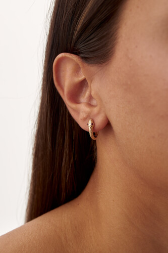 By Golden House - Yılan Halka Küpe