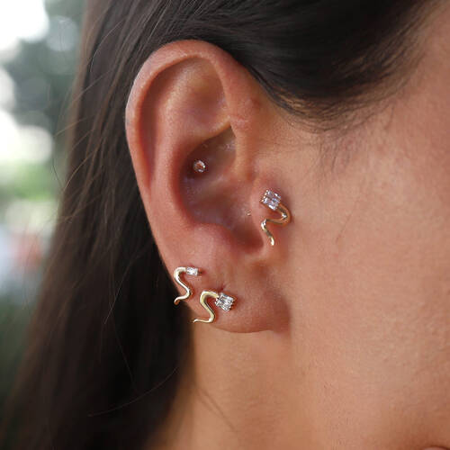 By Golden House - Yılan Küpe