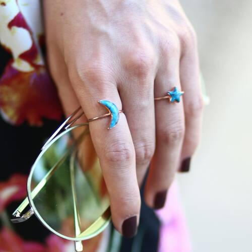 By Golden House - Yıldız Arizona Firuze Yüzük
