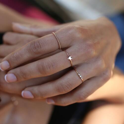 By Golden House - Yıldız Kombin Yüzük