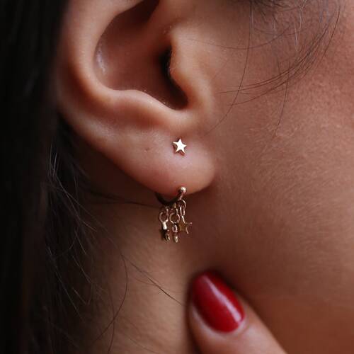 By Golden House - Yıldız Saçak Küpe (1)