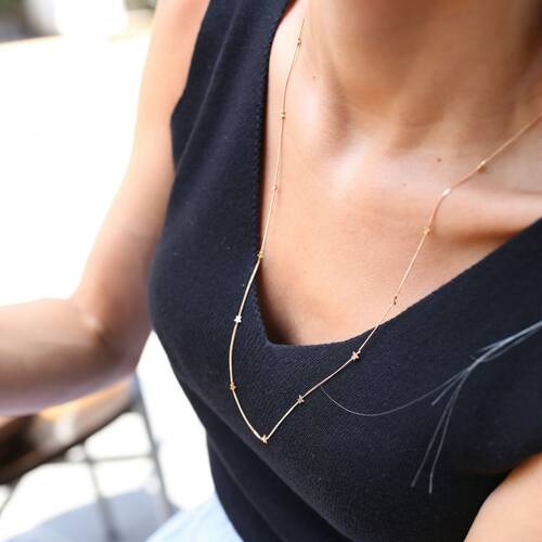 By Golden House - Yıldız Tasarım Uzun Kolye (1)