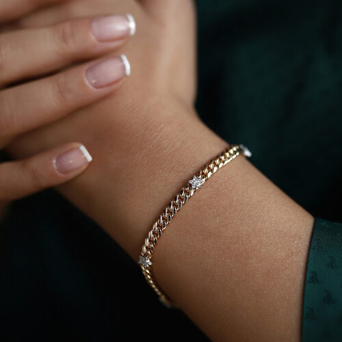 By Golden House - Yıldız Taşlı Künye Bileklik By Golden House - Yıldız Taşlı Künye Bileklik