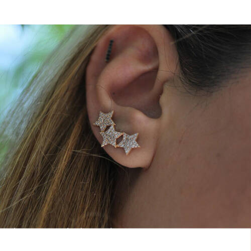 By Golden House - Yıldız Zirkon Taşlı Bluetooth Küpe