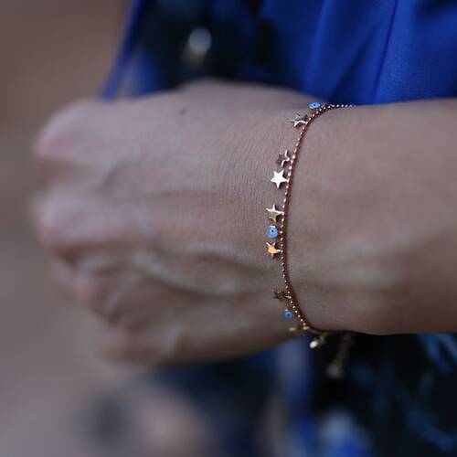 By Golden House - Yıldızlı Mine Göz Bileklik (1)