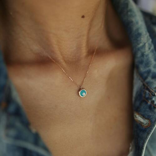 By Golden House - Yuvarlak Mine Göz Kolye