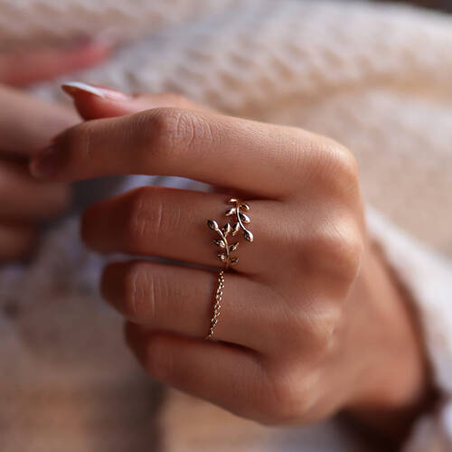 By Golden House - Zeytin Dalı ve Tohum Yüzük By Golden House - Zeytin Dalı ve Tohum Yüzük