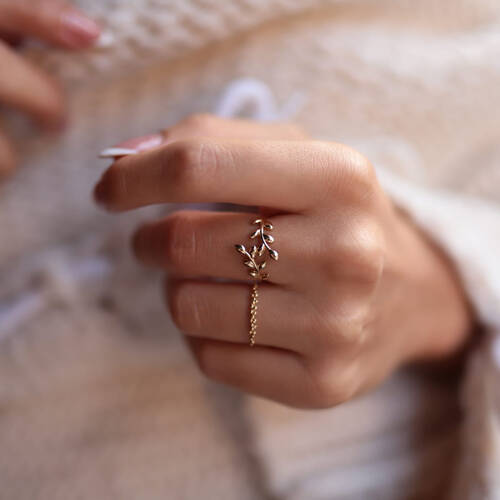 By Golden House - Zeytin Dalı ve Tohum Yüzük (1) By Golden House - Zeytin Dalı ve Tohum Yüzük (1)