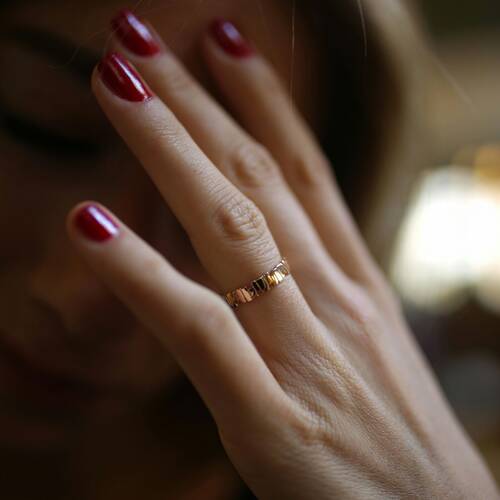 By Golden House - Zikzak İnce Yüzük