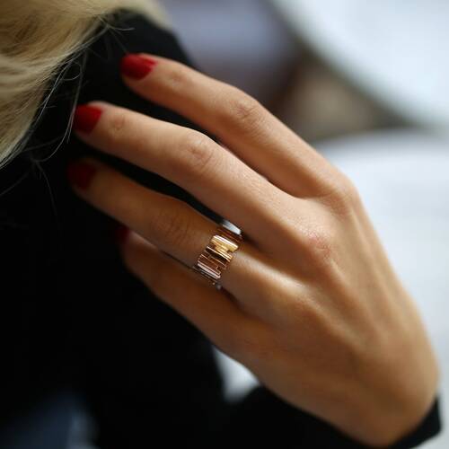 By Golden House - Zikzak Kalın Yüzük