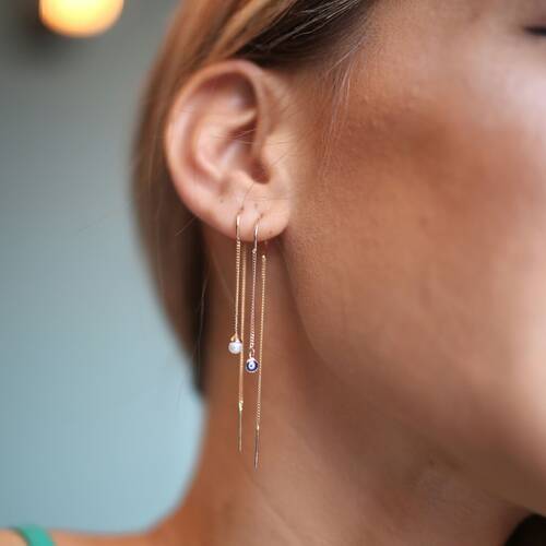 By Golden House - Zincir Sallantılı Küpe