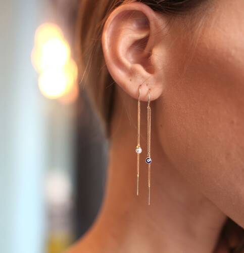 By Golden House - Zincir Sallantılı Küpe (1)