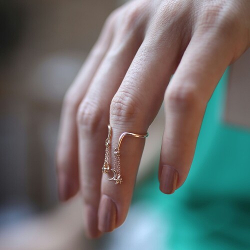 By Golden House - Zincirli Eklem Yüzüğü