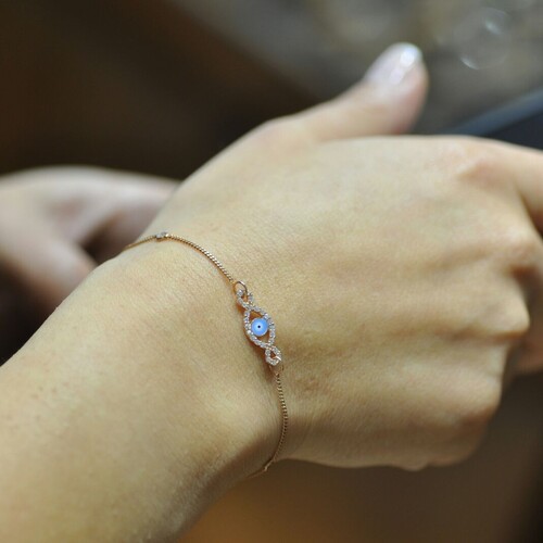 By Golden House - Zirkon Taşlı Tasarım Göz Bileklik By Golden House - Zirkon Taşlı Tasarım Göz Bileklik