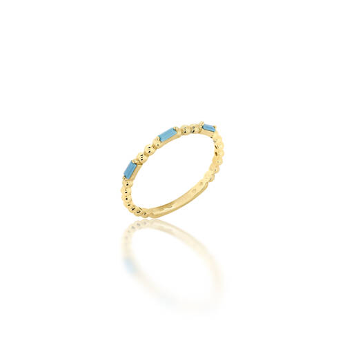 By Golden House - Renkli Baget Taşlı Top Top Yüzük (1)